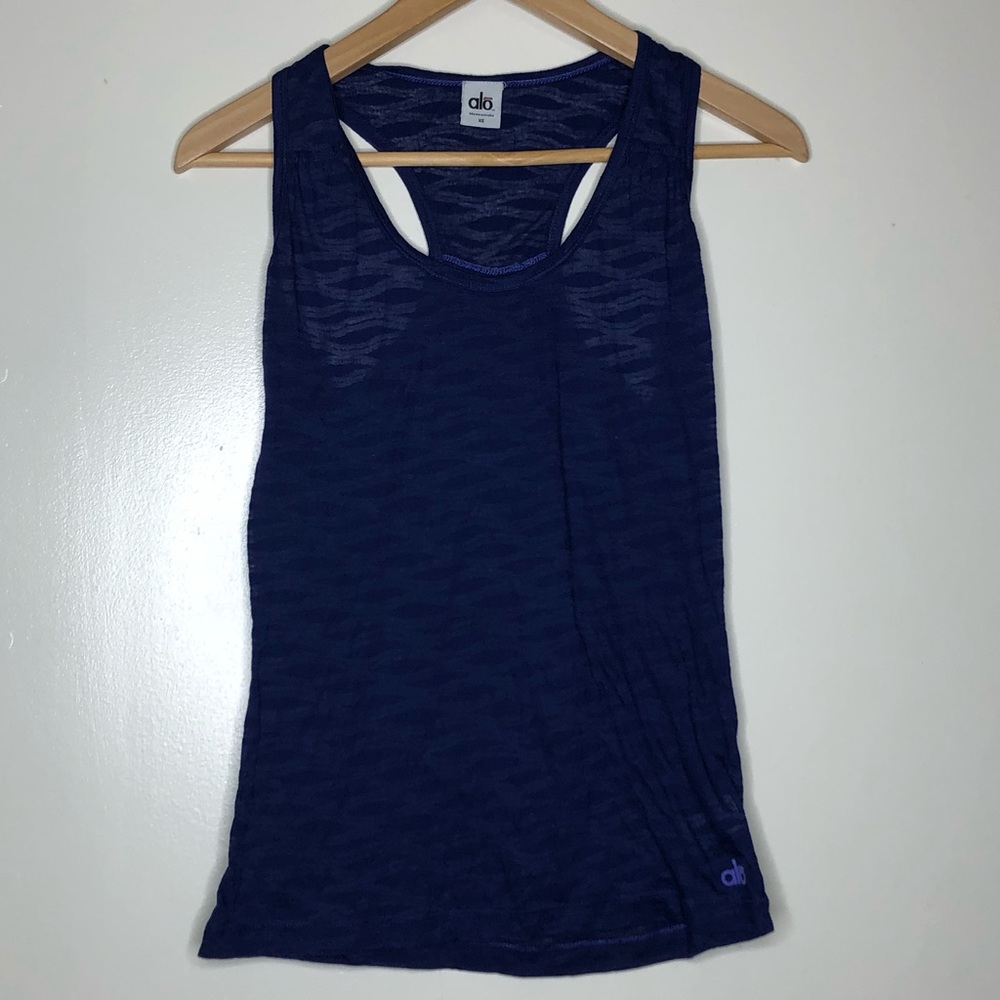 ALO Yoga Sheer Navy Blue Tank Top